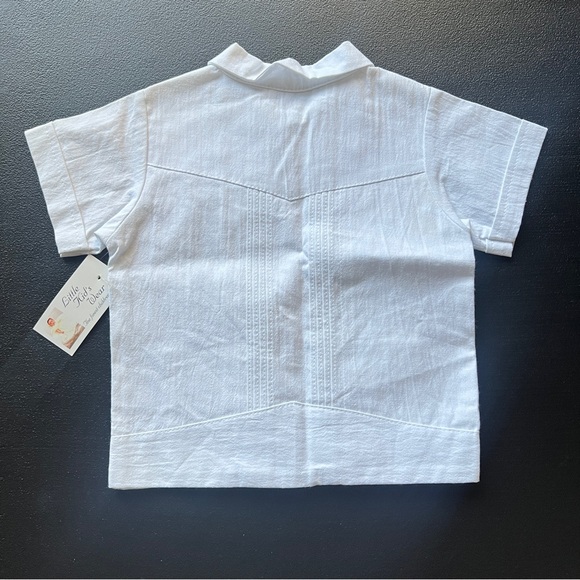 Little Kids Wear White Guayabera Shirt Boys Formal Short Sleeve Button Up - Picture 6 of 8